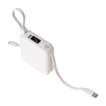 Powerbank in plastica con ricarica rapida e schermo LED 10.000 mAh prima vista