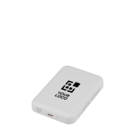 Powerbank magnetico MagSafe con ricarica wireless 5.000 mAh color bianco vista area di stampa