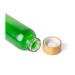 Bottiglia in vetro satinato colorato con tappo a vite in bambù 500ml sesta vista