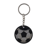 Portachiavi a forma di pallone in acciaio inox e caucciù color nero prima vista