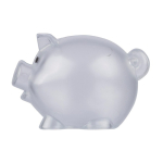 Salvadanaio a forma di maialino in plastica riciclata personalizzabile color trasparente prima vista