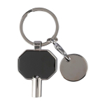 Portachiavi in zinco riciclato con chiave sfiato termosifone e moneta terza vista