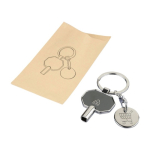 Portachiavi in zinco riciclato con chiave sfiato termosifone e moneta sesta vista