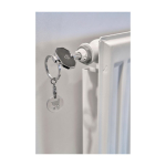 Portachiavi in zinco riciclato con chiave sfiato termosifone e moneta settima vista