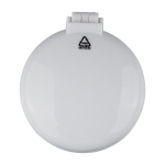 Astuccio rotondo tascabile con specchio e spazzola inclusi color bianco prima vista