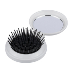 Astuccio rotondo tascabile con specchio e spazzola inclusi prima vista