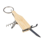 Portachiavi multiuso a forma di bottiglia con cavatappi e cutter sesta vista