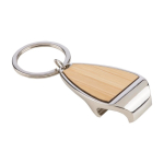 Portachiavi apribottiglie in lega di zinco con inserto in bambù quarta vista