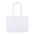 Borsa tote grande in cotone con manici lunghi 140 g/m² color bianco prima vista