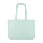 Borsa tote grande in cotone con manici lunghi 140 g/m² color verde pastello prima vista
