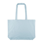 Borsa tote grande in cotone con manici lunghi 140 g/m² color azzurro prima vista