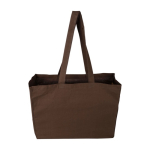 Borsa in cotone OEKO-TEX con soffietto e manici lunghi 180 g/m² quarta vista