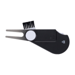 Accessorio multiuso in plastica da golf con marcatore di pallina e contacolpi terza vista