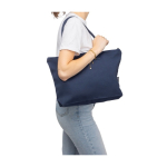 Borsa in policotone riciclato con zip e manici lunghi 330 g/m² decima vista