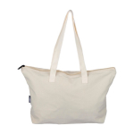 Borsa in policotone riciclato con zip e manici lunghi 330 g/m² sesta vista