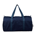 Borsa sportiva in policotone riciclato con zip 330 g/m² color blu mare prima vista