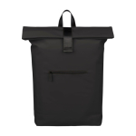 Zaino roll-top in pelle sintetica per laptop 16'' color nero prima vista