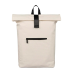 Zaino roll-top in pelle sintetica per laptop 16'' color beige prima vista