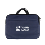 Borsa porta PC con tasca frontale e tracolla regolabile 15'' color blu mare vista area di stampa