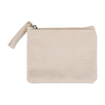 Portamonete in velluto a coste da personalizzare con zip abbinata seconda vista