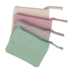 Portamonete in velluto a coste da personalizzare con zip abbinata terza vista