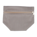 Beauty case in velluto a coste da personalizzare con zip abbinata color grigio prima vista