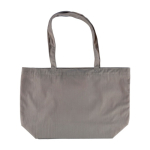 Borsa in velluto a coste con manici lunghi con uno scomparto e tasca interna color grigio prima vista