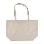 Borsa in velluto a coste con manici lunghi con uno scomparto e tasca interna color beige prima vista