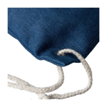Zaino con coulisse e borsa in denim riciclato con cordini color naturale decima vista