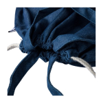 Zaino con coulisse e borsa in denim riciclato con cordini color naturale ottava vista