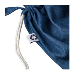 Zaino con coulisse e borsa in denim riciclato con cordini color naturale nona vista