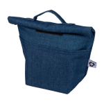 Borsa frigo arrotolabile in denim riciclato con chiusura in velcro prima vista