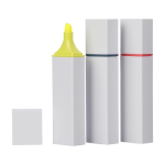 Evidenziatore in plastica con corpo bianco e dettaglio colorato quinta vista