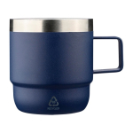 Tazza in acciaio inox a doppia parete con interno in ceramica 180ml color blu prima vista