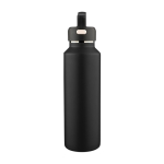 Borraccia in acciaio inox a doppia parete con tappo da trasporto 600 ml color nero prima vista