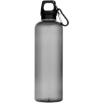Borraccia in plastica riciclata resistente e leggera con moschettone 750 ml color nero seconda vista frontale