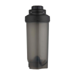 Bottiglia sportiva in plastica PP con sfera miscelatrice e tacche 700 ml color nero seconda vista frontale