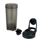Bottiglia sportiva in plastica PP con sfera miscelatrice e tacche 700 ml color nero seconda vista