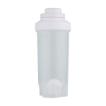 Bottiglia sportiva in plastica PP con sfera miscelatrice e tacche 700 ml color trasparente seconda vista frontale