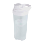 Bottiglia sportiva in plastica PP con sfera miscelatrice e tacche 700 ml color trasparente
