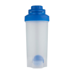 Bottiglia sportiva in plastica PP con sfera miscelatrice e tacche 700 ml color blu reale seconda vista frontale