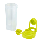 Bottiglia sportiva in plastica PP con sfera miscelatrice e tacche 700 ml color lime seconda vista