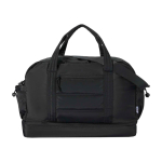 Borsa da viaggio in tela in poliestere riciclato con zip 30L color nero seconda vista frontale