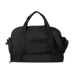 Borsa da viaggio in tela in poliestere riciclato con zip 30L color nero seconda vista posteriore