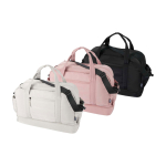 Borsa da viaggio in tela in poliestere riciclato con zip 30L color nero seconda vista in vari colori