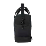 Borsa da viaggio in tela in poliestere riciclato con zip 30L color nero vista laterale