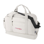 Borsa da viaggio in tela in poliestere riciclato con zip 30L color sabbia