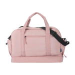 Borsa da viaggio in tela in poliestere riciclato con zip 30L color rosa chiaro seconda vista frontale