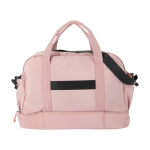 Borsa da viaggio in tela in poliestere riciclato con zip 30L color rosa chiaro seconda vista posteriore