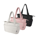 Borsa tote imbottita in poliestere riciclato con custodia per laptop 15,6” 18L color rosa chiaro seconda vista in vari colori